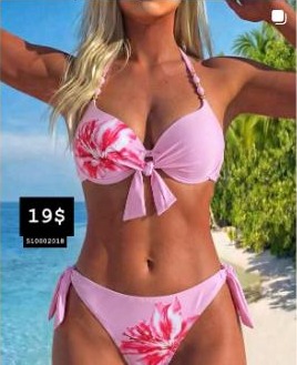 Pink floral tie-side bikini from Beiruty Boutique, $19